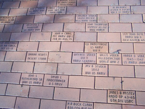 WEST LIBERTY VETERANS MEMORIAL PLAZA BRICKS SECTION A
