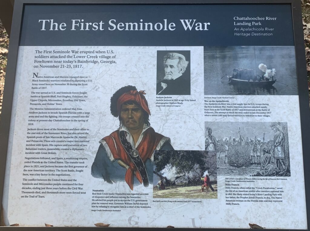 CHATTAHOOCKEE THE FIRST SEMINOLE WAR MEMORIAL PANEL