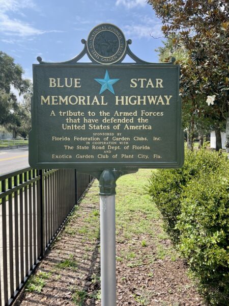 PLANT CITY BLUE STAR MEMORIAL HIGHWAY MARKER