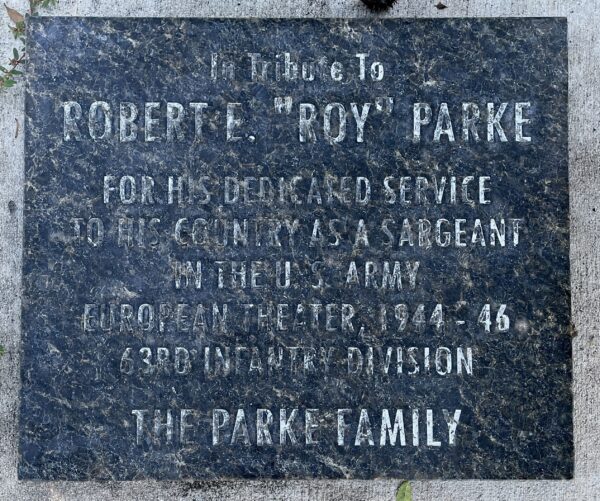 ROBERT E. “ROY” PARKE WAR MEMORIAL STONE