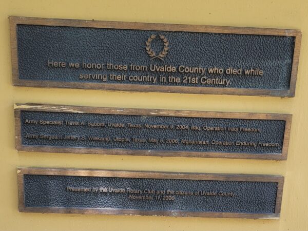 UVALDE COUNTY 21ST CENTURY SUPREME SACRIFICE MEMORIAL PLAQUES