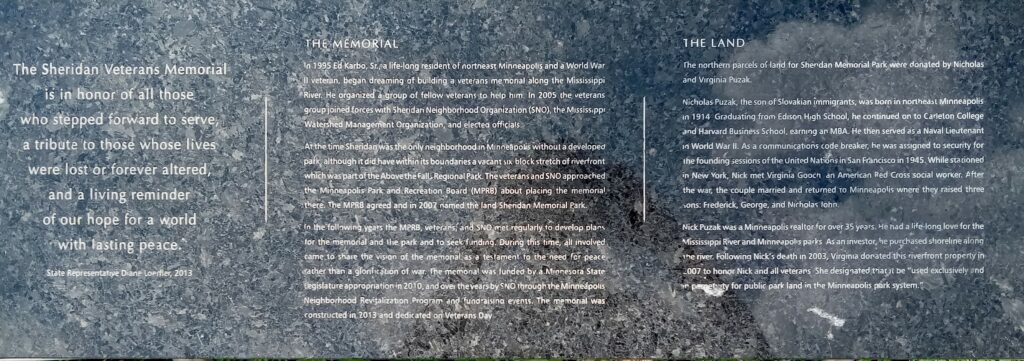 SHERIDAN VETERANS MEMORIAL STONE