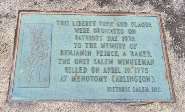 THIS LIBERTY TREE TO THE MEMORY OF BENJAMIN PEIRCE MEMORIAL PLAQUE