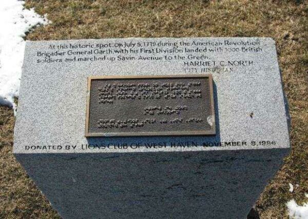 BRITISH LANDING SITE REVOLUTIONARY WAR MEMORIAL PLAQUE