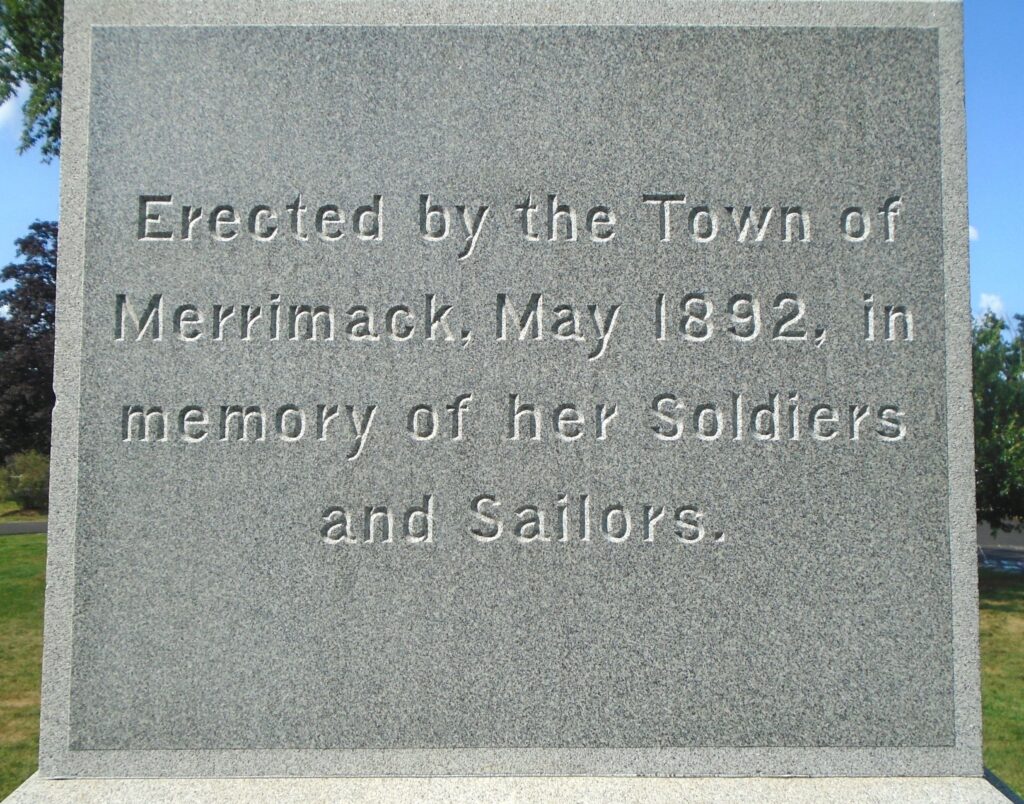 TOWN OF MERRIMACK WAR VETERANS MEMORIAL STONE A