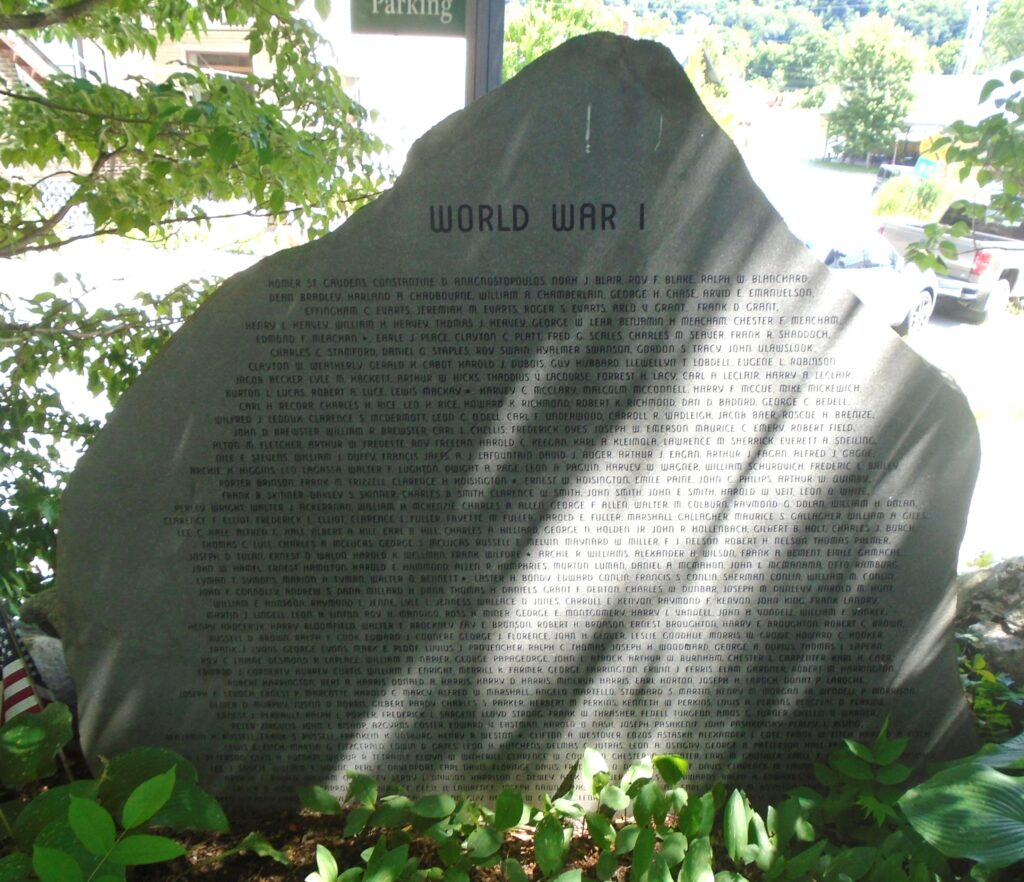 WINDSOR, VT WORLD WAR I MEMORIAL