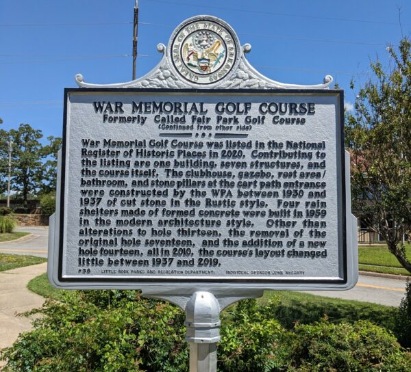 WAR MEMORIAL GOLF COURSE MARKER BACK