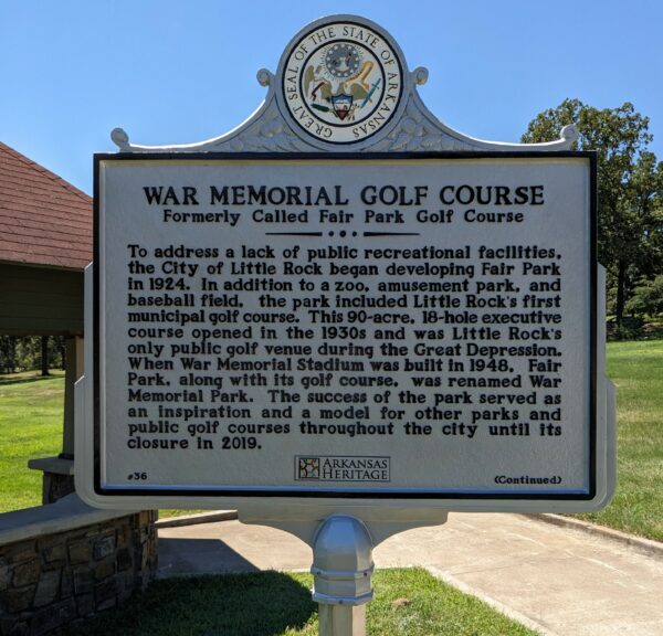 WAR MEMORIAL GOLF COURSE MARKER FRONT