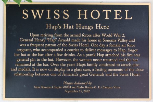 SWISS HOTEL MEMORIAL PLAQUE