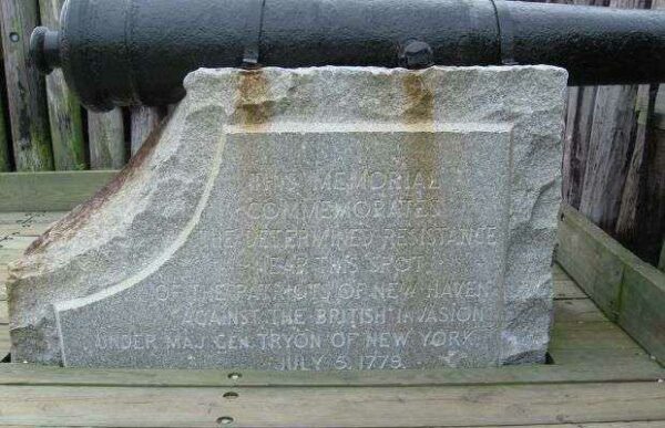 PATRIOTS OF NEW HAVEN WAR MEMORIAL CANNON PLAQUE