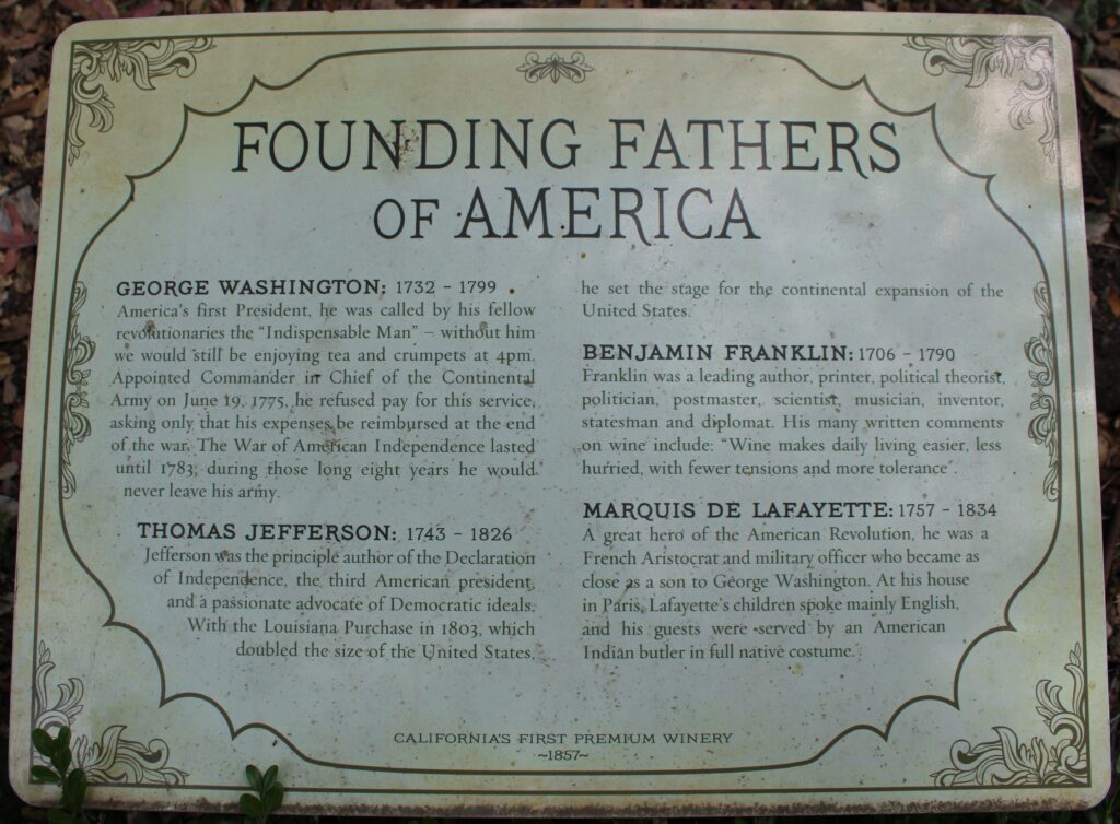 FOUNDING FATHERS OF AMERICA MEMORIAL PLAQUE