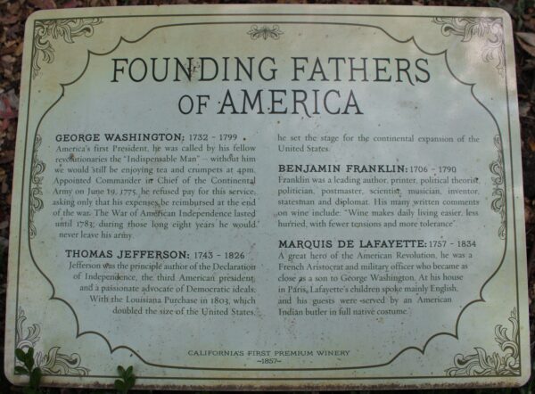 FOUNDING FATHERS OF AMERICA MEMORIAL PLAQUE