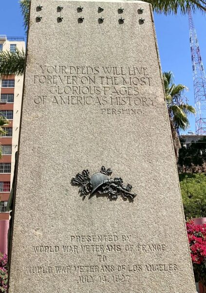 LOS ANGELES WORLD WAR I MEMORIAL STOINE