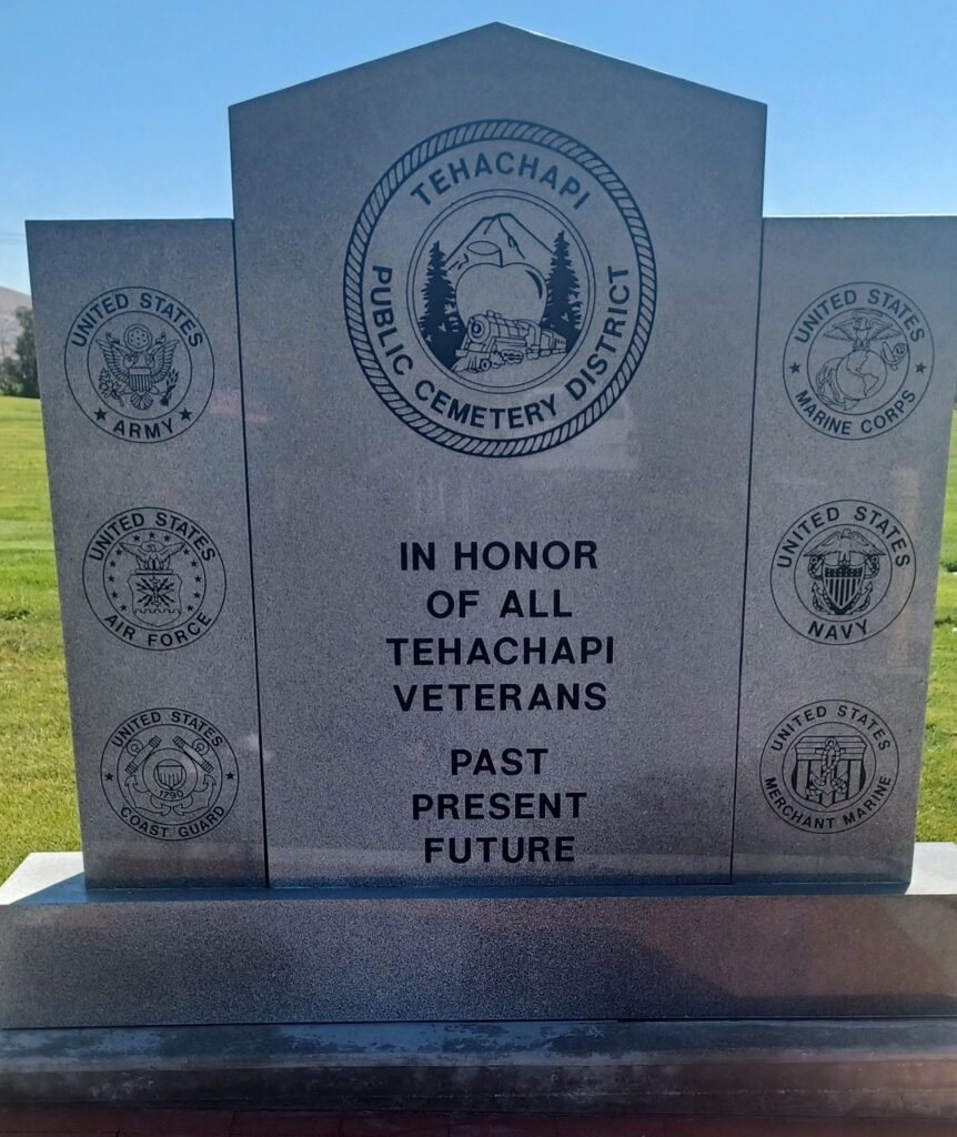 TEHACHAPI PUBLIC CEMETERY DISTRICT VETERANS MEMORIAL