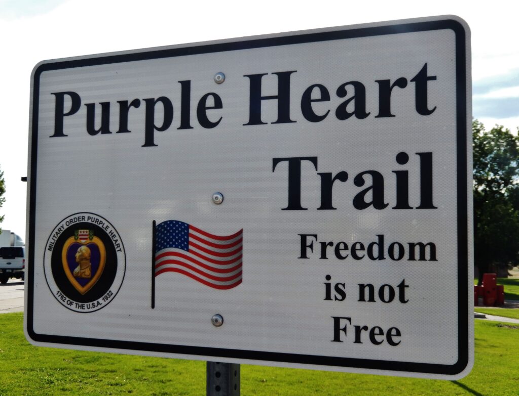SIDNEY PURPLE HEART TRAIL FREEDOM IS NOT FREE MEMORIAL PLAQUE