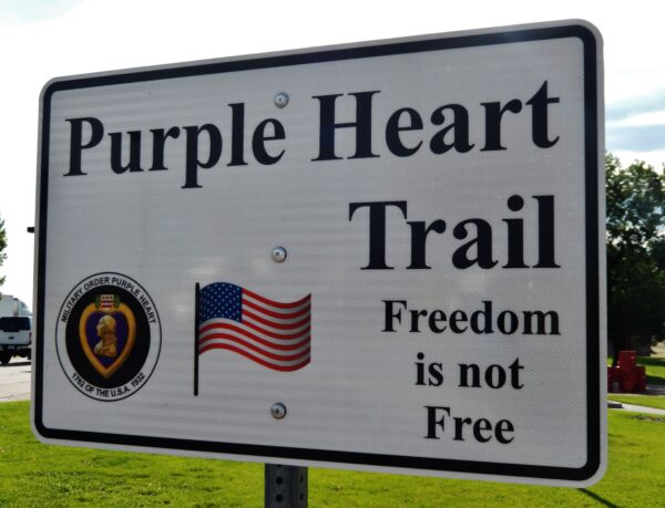 SIDNEY PURPLE HEART TRAIL FREEDOM IS NOT FREE MEMORIAL PLAQUE