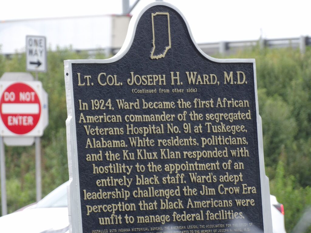 LT. COL. JOSEPH H. WARD, M.D. WAR MEMORIAL MARKER BACK