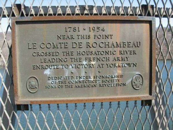 ROCHAMBEAU CROSSED THE HOUSATONIC RIVER MEMORIAL PLAQUE
