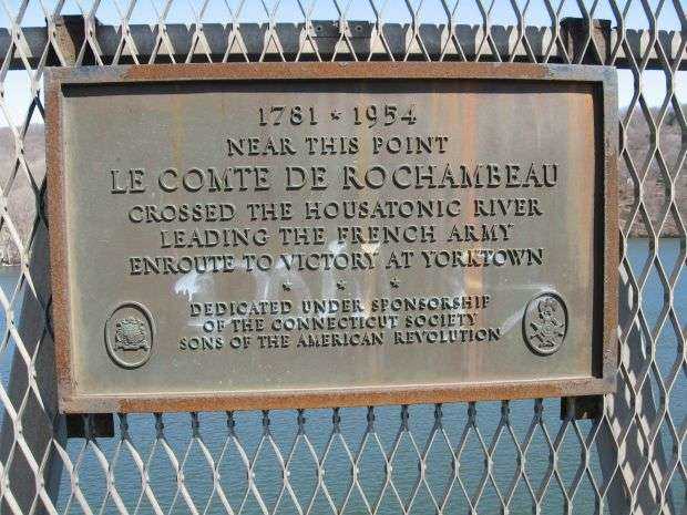 ROCHAMBEAU CROSSED THE HOUSATONIC RIVER MEMORIAL PLAQUE