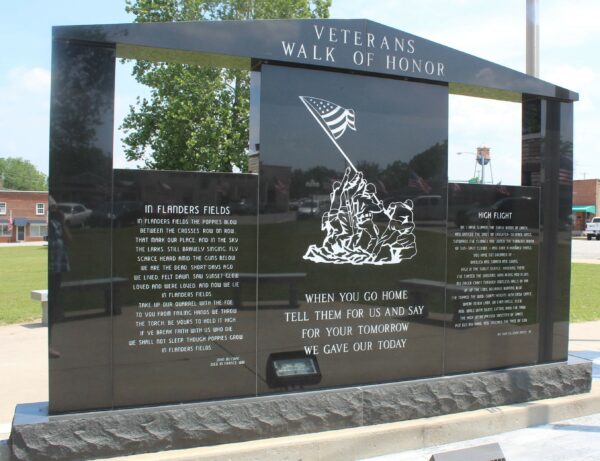 VETERANS WALK OF HONOR WAR MEMORIAL FRONT