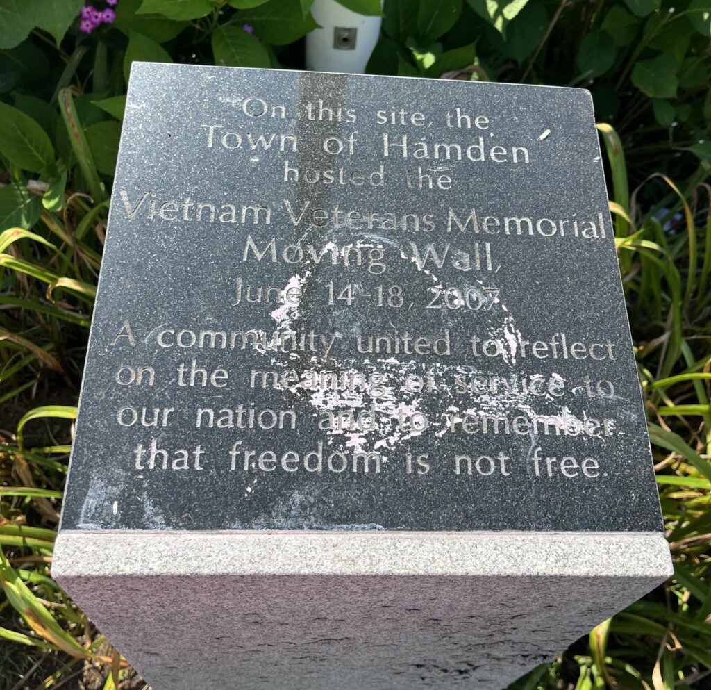 TOWN OF HANDEN VIETNAM VETERANS MEMORIAL MOVING WALL STONE
