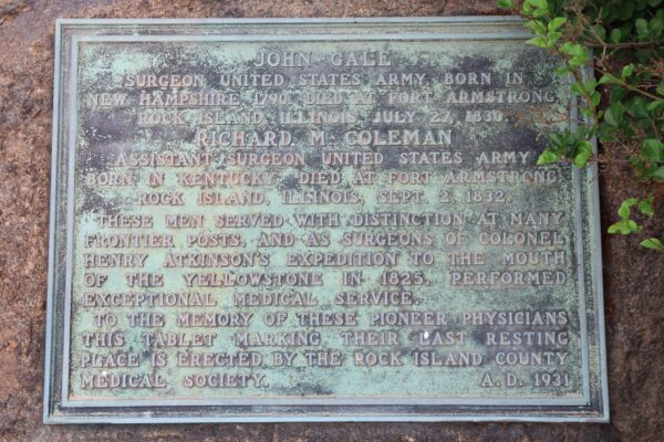 JOHN GALE & RICHARD M. COLEMAN MEMORIAL PLAQUE