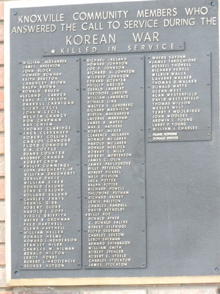 KNOXVILLE HONOR ROLL MEMORIAL PLAQUE B
