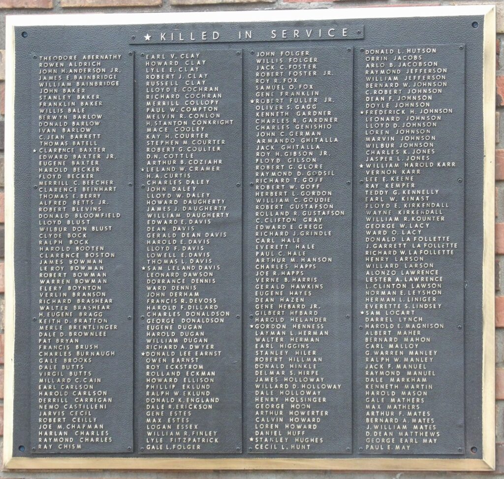 KNOXVILLE HONOR ROLL MEMORIAL PLAQUE A