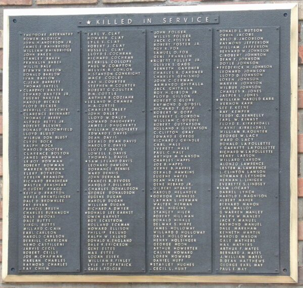 KNOXVILLE HONOR ROLL MEMORIAL PLAQUE A