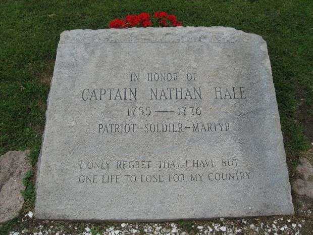 IN HONOR OF CAPTAIN NATHAN HALE MEMORIAL