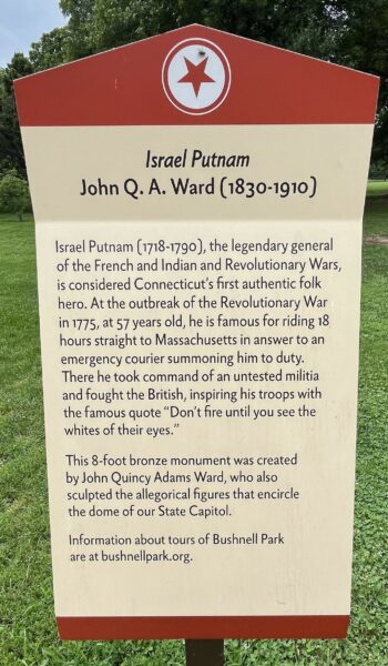 ISRAEL PUTNAM REVOLUTIONARY WAR MEMORIAL PLAQUE
