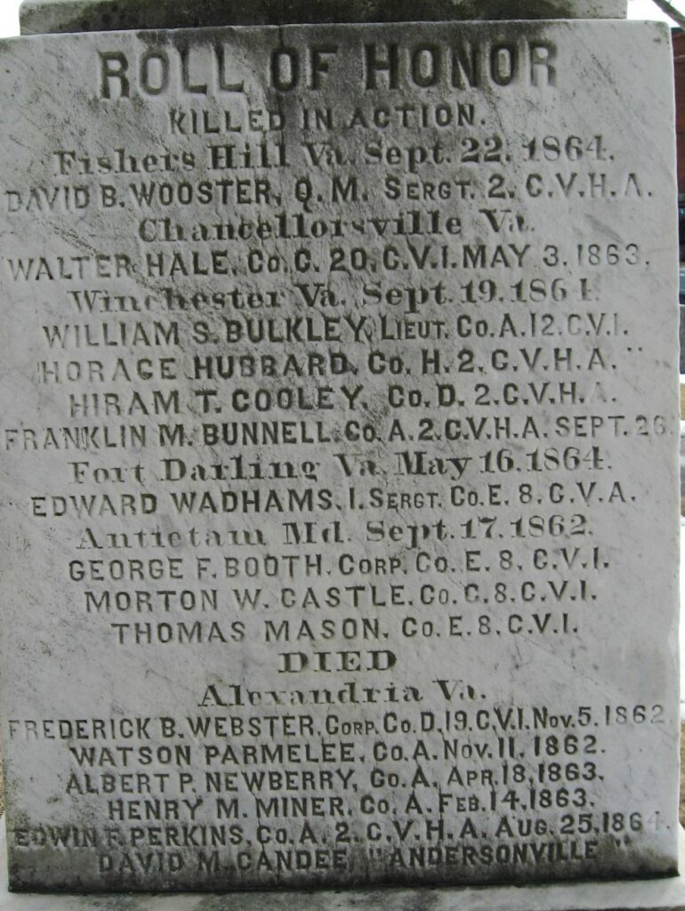 Litchfield Soldiers Memorial SIDE B