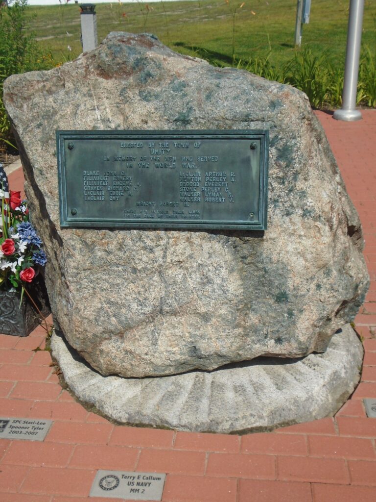 TOWN OF UNITY WORLD WAR MEMORIAL