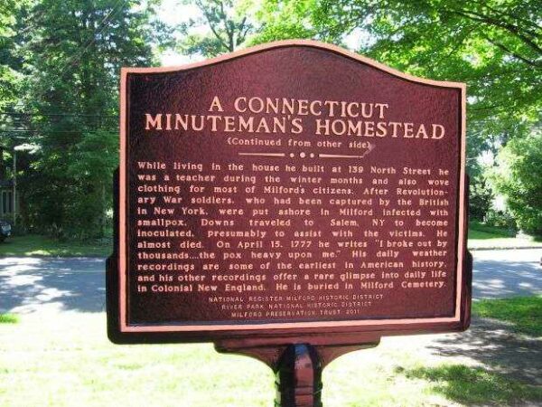 A CONNECTICUT MINUTEMAN’S HOMESTEAD MEMORIAL MARKER BACK