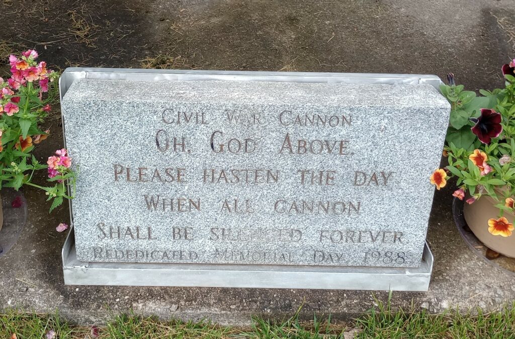 BOSTON TOWNSHIP CIVIL WAR MEMORIAL CANNON STONE