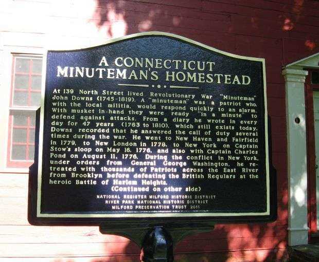 A CONNECTICUT MINUTEMAN’S HOMESTEAD MEMORIAL MARKER FRONT
