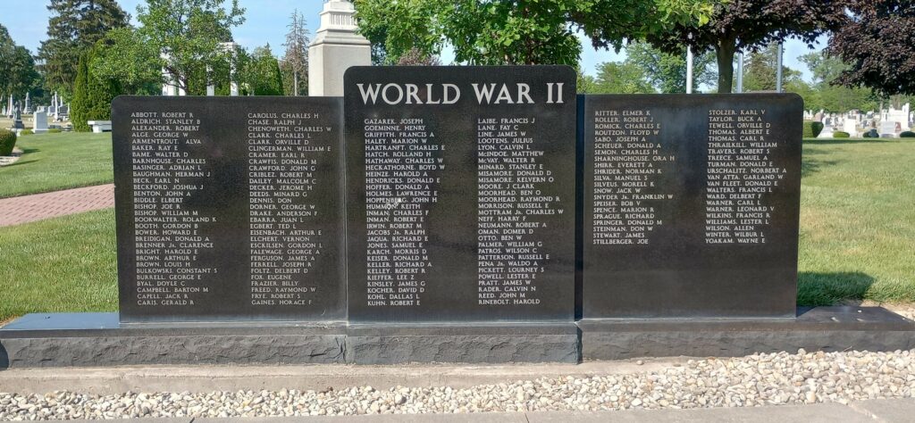 FINDLAY WORLD WAR II MEMORIAL FRONT