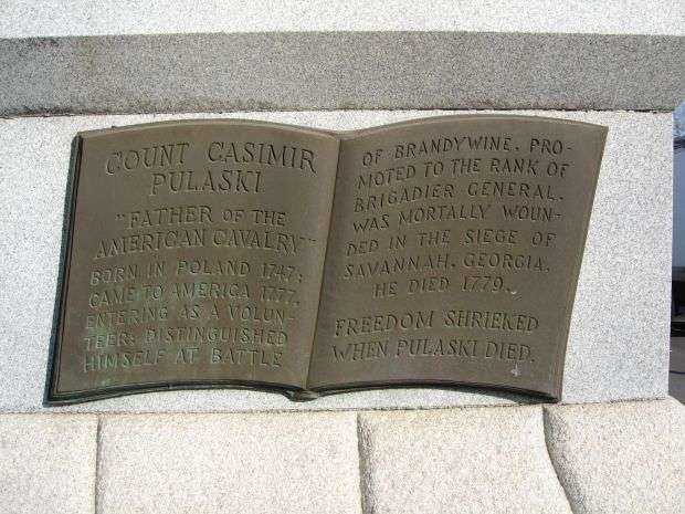 COUNT CASIMIR PULASKI WAR MEMORIAL PLAQUE