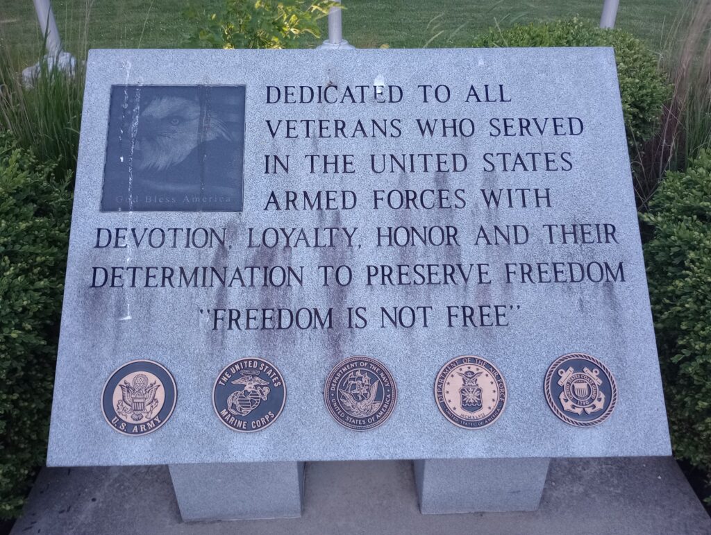 DEDICATED TO ALL VETERANS MEMORIAL STONE