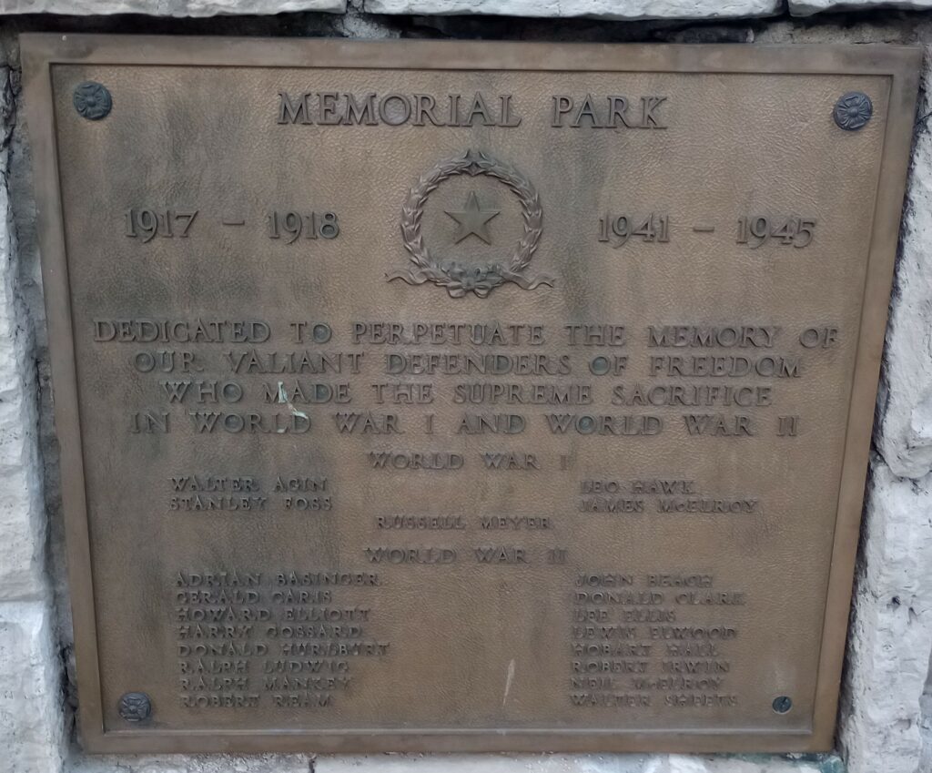 ADA MEMORIAL PARK PLAQUE