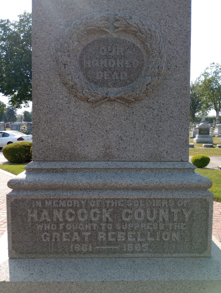 HANCOCK COUNTY GREAT REBELLION MEMORIAL STONE