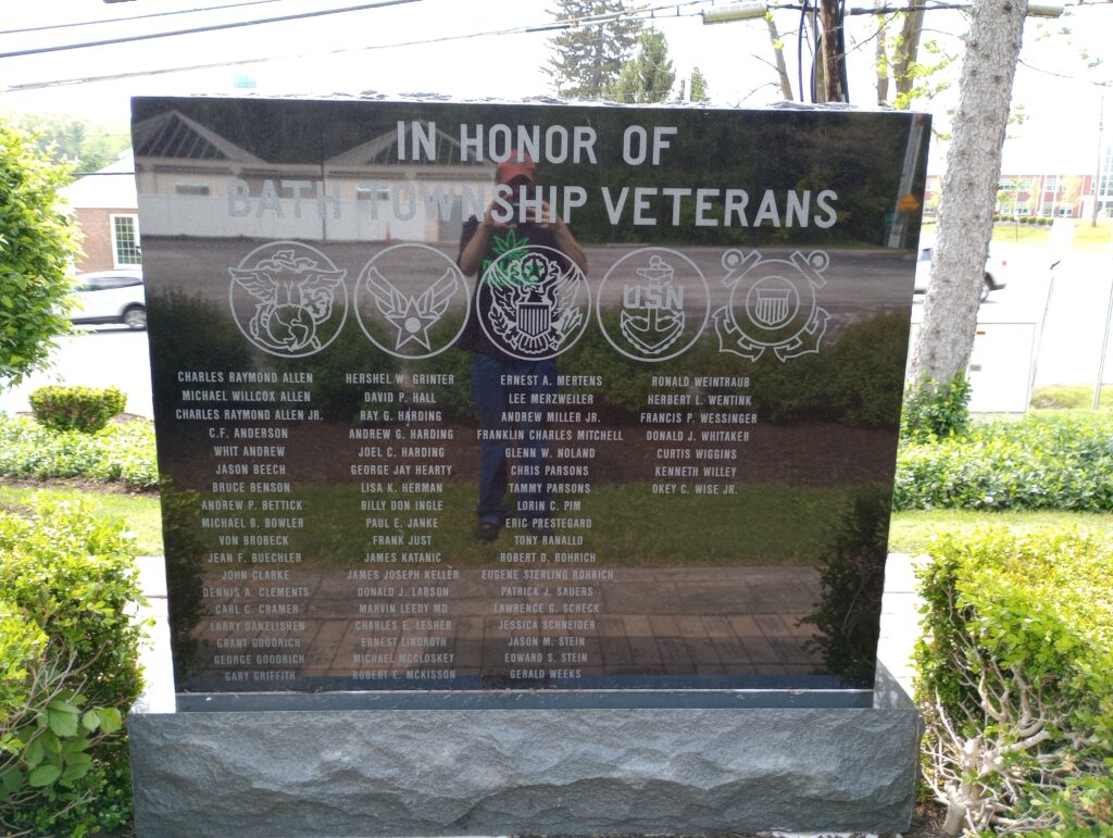 IN HONOR OF BATH TOWNSHIP VETERANS MEMORIAL FRONT