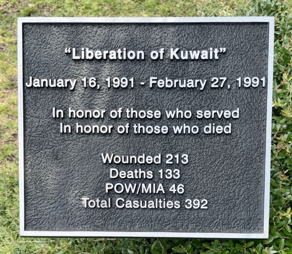 TAYLOR COUNTY “LIBERATION OF KUWAIT” MEMORIAL PLAQUE