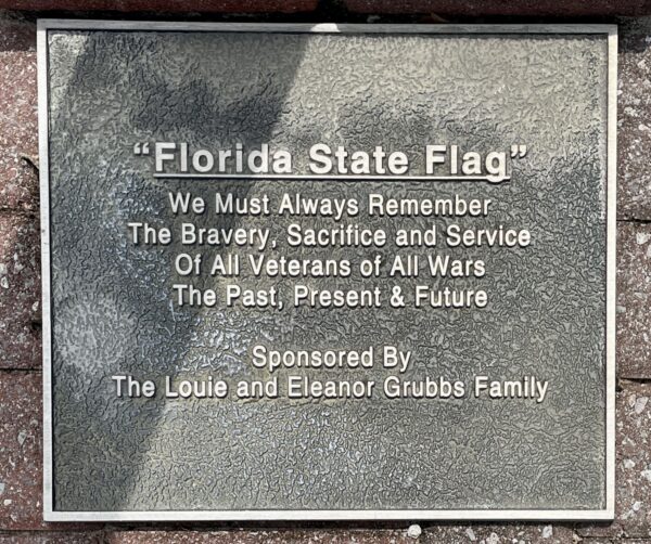 TAYLOR COUNTY “FLORIDA STATE FLAG” MEMORIAL PLAQUE
