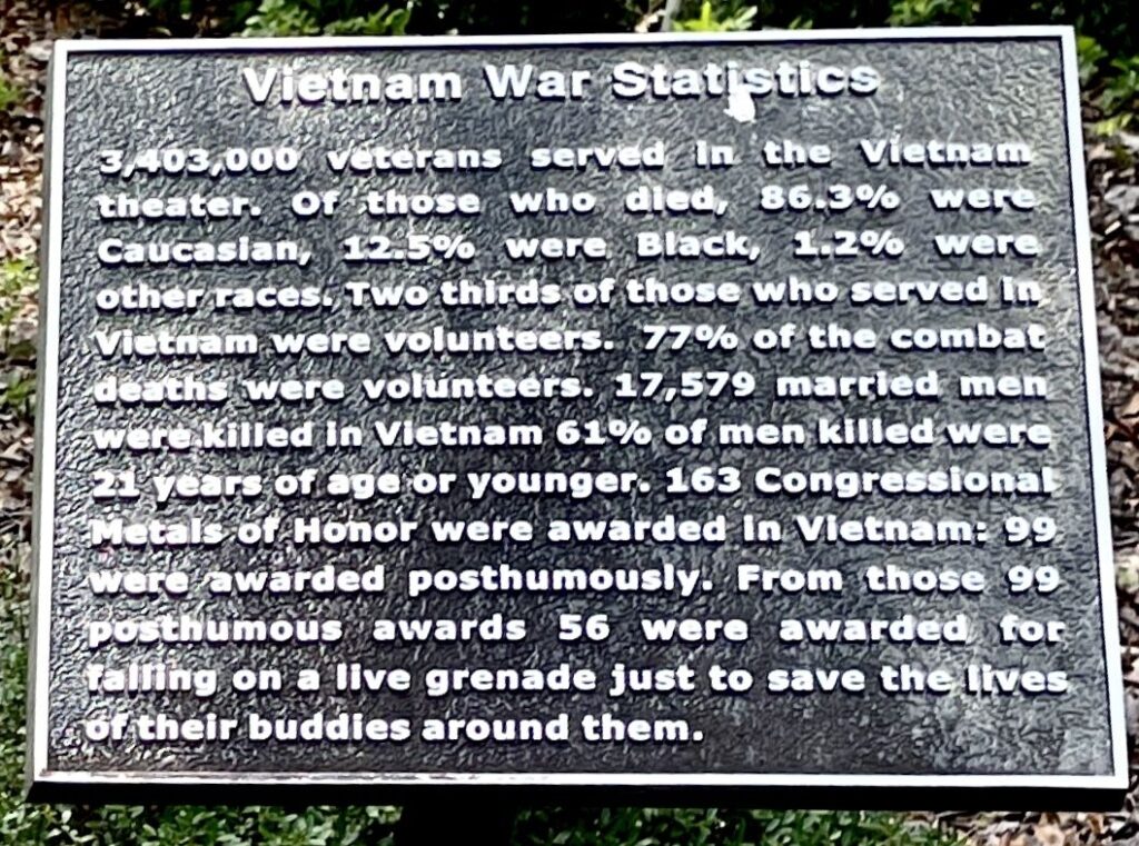TAYLOR COUNTY VIETNAM WAR STATISTICS MEMORIAL PLAQUE B