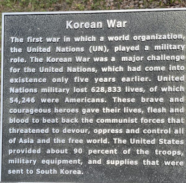 TAYLOR COUNTY KOREAN WAR “FORGOTTEN WAR” MEMORIAL PLAQUE B