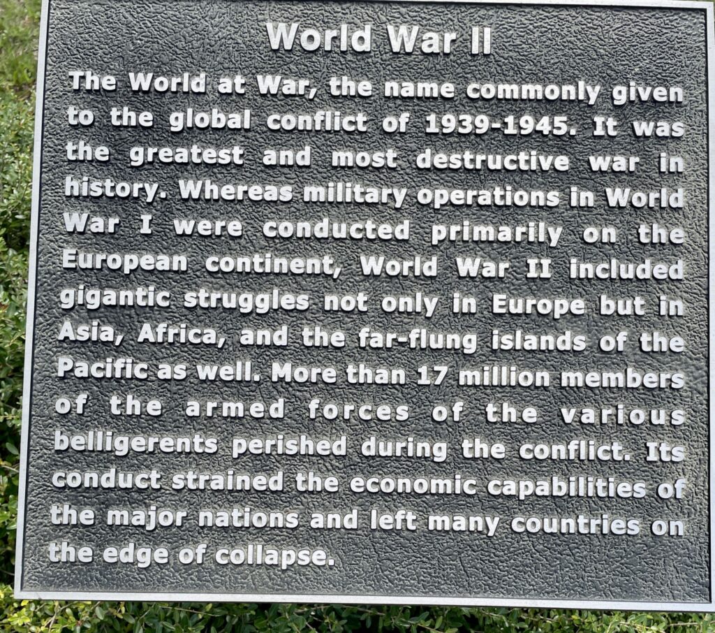 TAYLOR COUNTY WORLD WAR II MEMORIAL PLAQUE B