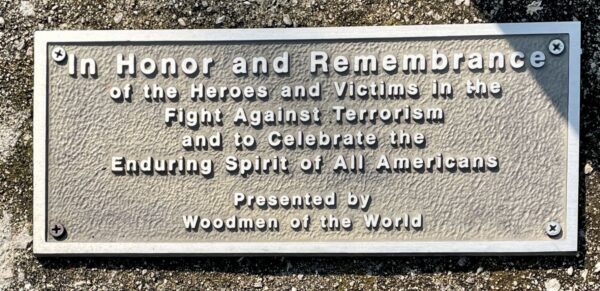WOODMEN OF THE WORLD FIGHT AGAINST TERRORISM MEMORIAL PLAQUE TALLAHASSEE