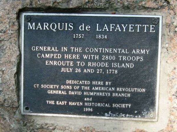 GENERAL MARQUIS DE LAFAYETTE MEMORIAL PLAQUE