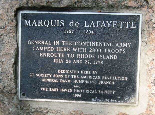 GENERAL MARQUIS DE LAFAYETTE MEMORIAL PLAQUE